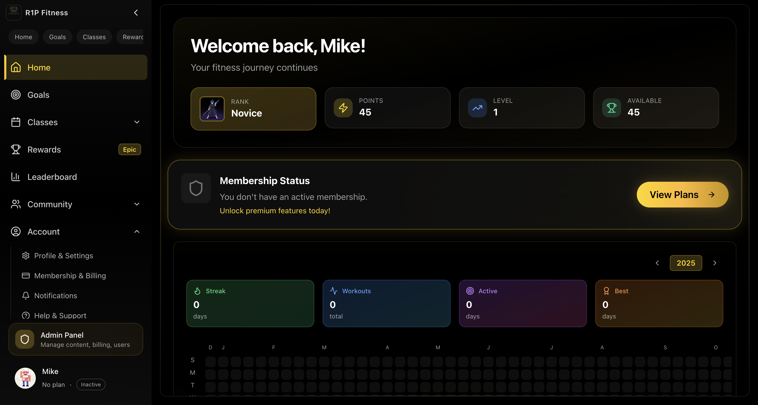 Full-Stack Gym Management Platform for R1P FITNESS - Screenshot 3